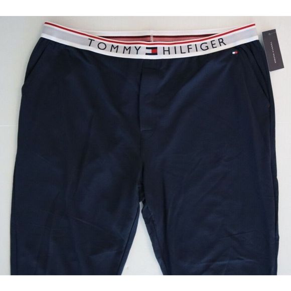 Tommy Hilfiger DR09150348 Men's Sz M Dark Navy Blue Solid Lounge Pants $60 - Picture 2 of 10